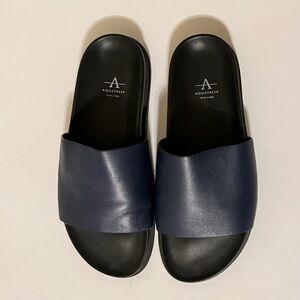Aquatalia Men's Navy and Black Slide Sandals Made in Italy